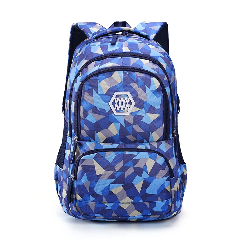 Strakatý školní batoh – Modrý