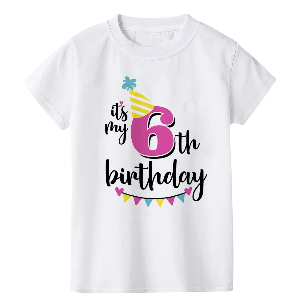 Veselé narozeninové tričko s číslem 6