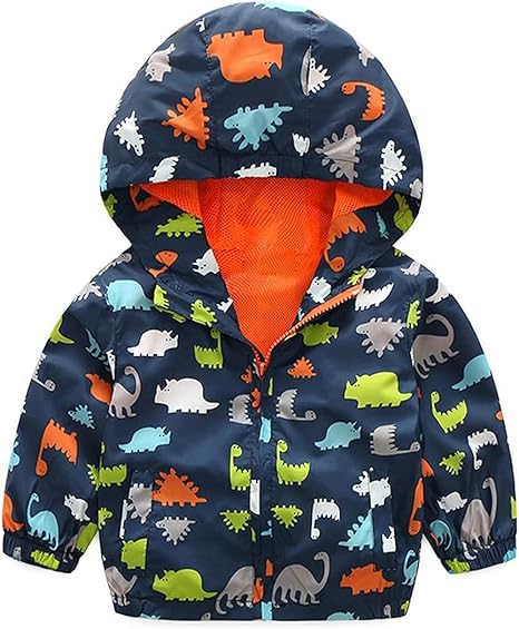 Dětská bunda s kapucí, barevní dinosauři – vel.110