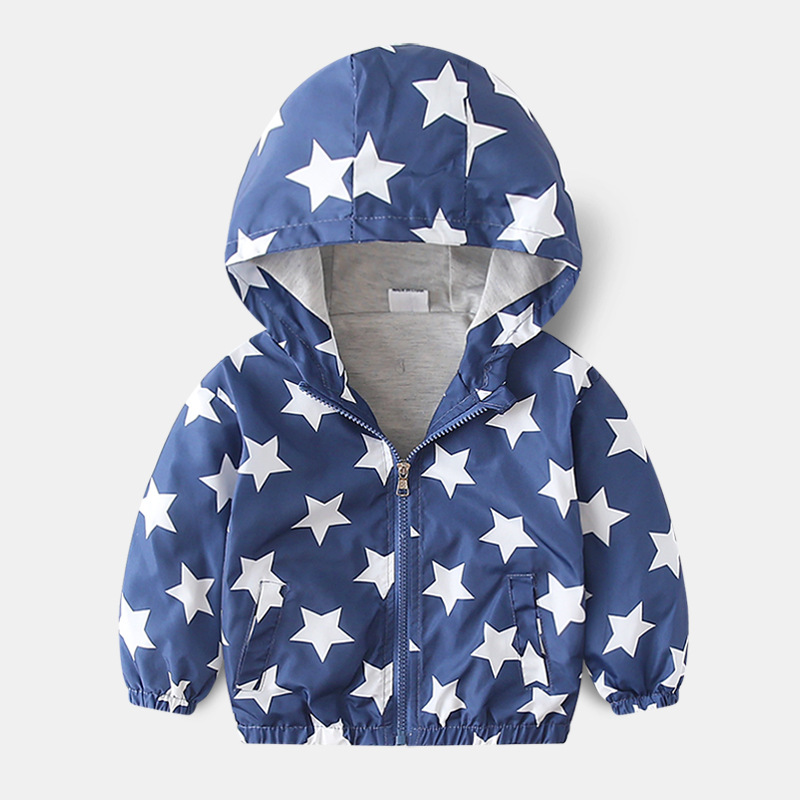 Dětská bunda s kapucí, hvězdy, vel. 90