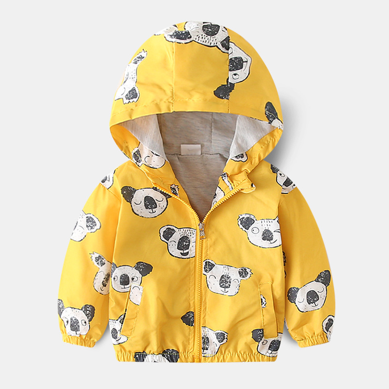 Dětská bunda s kapucí, žlutá koala vel.100